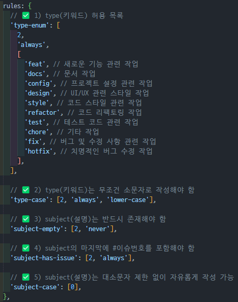 Commitlint 규칙